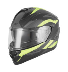 Шолом NOX Full Face з козирком N304S Revo, колір флуоресцентний, жовтий, матовий/чорний, розмір XXL