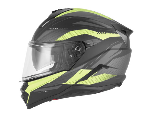 Шолом NOX Full Face з козирком N304S Revo, колір флуоресцентний, жовтий, матовий/чорний, розмір XXL