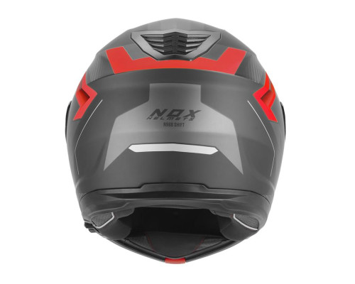 Шолом NOX FLIP-UP з козирком N968, колір змінний, чорний/червоний, матовий, розмір XL