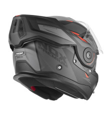 Шолом NOX PREMIUM FLIP-BACK MULTIFUNCTION WITH SPINNER, колір ARK BLIND, матовий чорний/червоний, розмір M