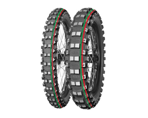 ШИНА MITAS 90/100-14 TERRA FORCE-MX MH 49M (ЧЕРВОНО-ЗЕЛЕНА СМУГА) TT ЗАДНЯ DOT 2025 (DOT:CXDP) (460051) (замінює:70000127)