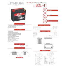 ЛІТІЙ-ІОННИЙ АКУМУЛЯТОР BS 2026/03 З ІНДИКАТОРОМ ЗАРЯДУ LIFEPO4 BSLI-11 (165X86X130) (12.8V, 440A, 96WH, 8AH) (Y60-N30-A) (4)