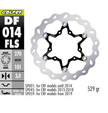 ПЕРЕДНІЙ ГАЛЬМІЙНИЙ ДИСК GALFER HONDA CR 125R/250R '95-'07, CR 500 '95-'00, CRF 250R/450R '02- ХВИЛЯ (270X101X3 ММ) (ЗВЕЛИЧЕНИЙ 270)