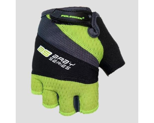 РУКАВИЧКИ POLEDNIK / ВЕЛОСИПЕДНІ РУКАВИЧКИ / MTB (БЕЗ ПАЛЬЦІВ) МОДЕЛЬ BS BABY (ДИТЯЧІ / ПІДЛІТКОВІ) КОЛІР ФЛУОРІОДНО-ЗЕЛЕНИЙ/ЧОРНИЙ РОЗМІР 3