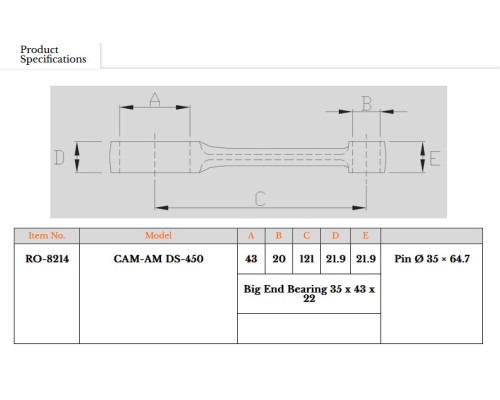ШАТУН ROYAL RODS CAM-AM DS-450