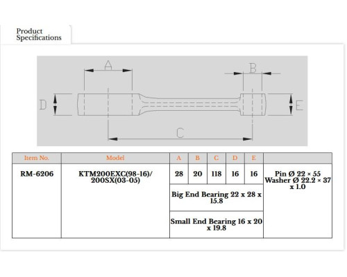 ШАТУН ROYAL RODS № TR15 № 200 SX '98-'04