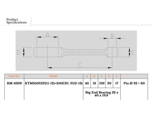 ШАТУН ROYAL RODS № TR15 № 350 SX-F '11-'12