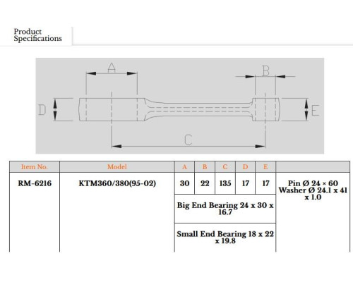 ШАТУН ROYAL RODS № TR15 № 360/380 '95-'02