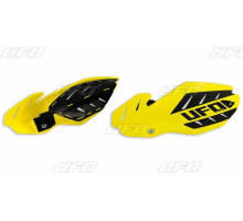 ЗАХИСТИ РУК UFO (РУЧКА) FLAME SUZUKI RMZ 250/450 '12-'17 КОЛІР ЖОВТИЙ/ЧОРНИЙ (З КРІПЛЕННЯМИ) - ЗАМІНЮЮТЬ SU04937102