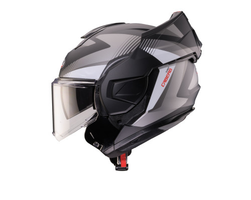 CABERG KASK SZCZĘKOWY FLIP-BACK (SZCZĘKA DO TYŁU) MODEL TRIP LUNAR SOLID KOLOR CZARNY MAT/BIAŁY/SZARY ROZMIAR S (PINLOCK W ZESTAWIE)