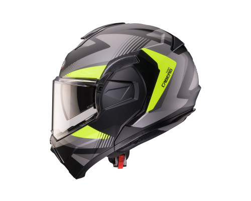 CABERG KASK SZCZĘKOWY FLIP-BACK (SZCZĘKA DO TYŁU) MODEL TRIP LUNAR SOLID KOLOR CZARNY MAT/SZARY/ŻÓŁTY FLUO ROZMIAR M (PINLOCK W ZESTAWIE)