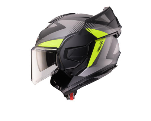 CABERG KASK SZCZĘKOWY FLIP-BACK (SZCZĘKA DO TYŁU) MODEL TRIP LUNAR SOLID KOLOR CZARNY MAT/SZARY/ŻÓŁTY FLUO ROZMIAR XL (PINLOCK W ZESTAWIE)