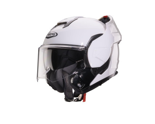 CABERG KASK SZCZĘKOWY FLIP-BACK (SZCZĘKA DO TYŁU) MODEL TRIP SOLID KOLOR BIAŁY POŁYSK ROZMIAR L (PINLOCK W ZESTAWIE)