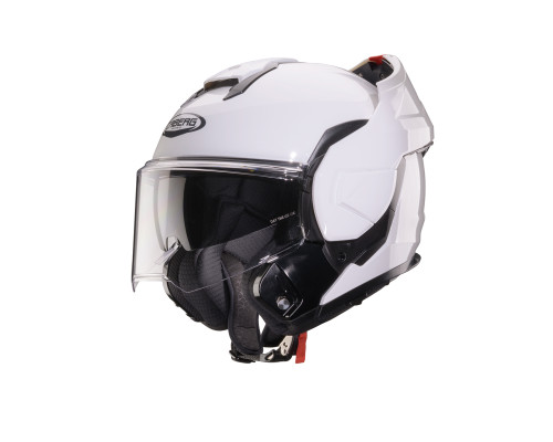 CABERG KASK SZCZĘKOWY FLIP-BACK (SZCZĘKA DO TYŁU) MODEL TRIP SOLID KOLOR BIAŁY POŁYSK ROZMIAR M (PINLOCK W ZESTAWIE)