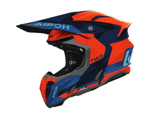 AIROH KASK CROSS / ENDURO / ATV / QUAD TWIST 3 FANCY BLUE ORANGE KOLOR CZARNY/POMARAŃCZOWY/NIEBIESKI ROZMIAR M