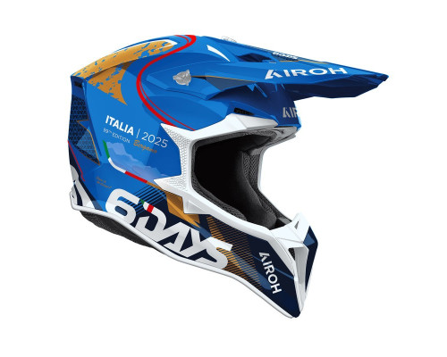 AIROH KASK CROSS / ENDURO / ATV / QUAD WRAAAP 6DAYS ITALY 2025 KOLOR NIEBIESKI/CZARNY/ BIAŁY ROZMIAR S