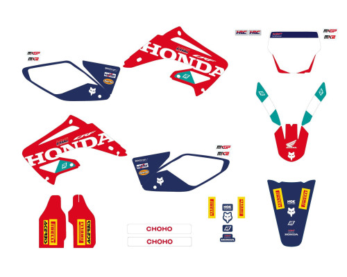BLACKBIRD KOMPLET NAKLEJEK (OKLEIN) HONDA CR 125R '00-'07, CR 250R '02-'07 REPLICA TEAM HRC 25 HONDA