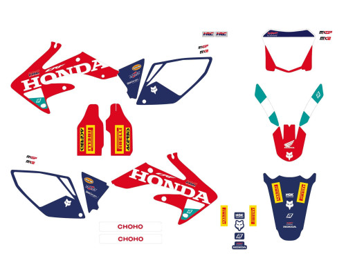 BLACKBIRD KOMPLET NAKLEJEK (OKLEIN) HONDA CRF 250R '04-'09, CRF 250X '04-'21 REPLICA TEAM HRC 25 HONDA