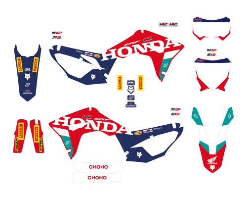 BLACKBIRD KOMPLET NAKLEJEK (OKLEIN) HONDA CRF 250R '18-'21, CRF 450R '17-'21, CRF 450X '17-'24 REPLICA TEAM HRC 25 HONDA