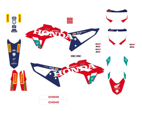 BLACKBIRD KOMPLET NAKLEJEK (OKLEIN) HONDA CRF 250R '25; CRF 450R '25-'26 REPLICA TEAM HRC 25 HONDA