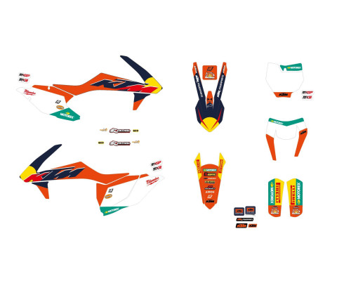 BLACKBIRD KOMPLET NAKLEJEK (OKLEIN) KTM SX/SX-F '16-'18, EXC/EXC-F '17-'19 REPLICA KTM FACTORY MXGP 26