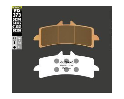 GALFER KLOCKI HAMULCOWE KH447 SPIEK METALICZNY (ZŁOTE) SINTER SPORT RACING, PRZÓD (BREMBO)