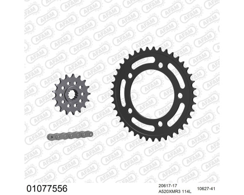 AFAM 2026/04 ZESTAW (KOMPLET) NAPĘDOWY HONDA NC 750 X DCT 2021-2024 (20617-17, 10627-41, A520XMR3 114L)
