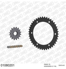AFAM 2026/04 ZESTAW (KOMPLET) NAPĘDOWY HONDA VFR 800 V-TEC 2002-2013 (20602-16, 10619-43, A530XSR2-G 110L) KOLOR ZŁOTY