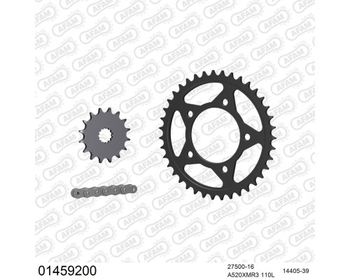 AFAM 2026/04 ZESTAW (KOMPLET) NAPĘDOWY SUZUKI GS 500 E 1989-1993 (27500-16, 14405-39, A520XMR3 110L)