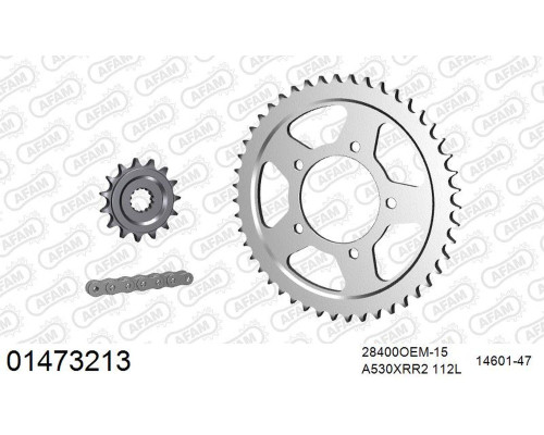 AFAM 2026/04 ZESTAW (KOMPLET) NAPĘDOWY SUZUKI GSF 650 N BANDIT 2005-2006 (28400NR-15, 14601-47, A530XMR3 112L)