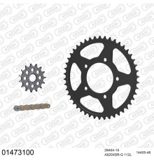 AFAM 2026/04 ZESTAW (KOMPLET) NAPĘDOWY SUZUKI SFV 650 GLADIUS 2009-2016 (28404-15, 14405-46, A520XSR-G 112L) KOLOR ZŁOTY