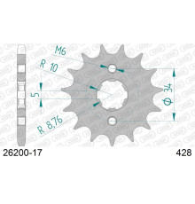 AFAM 2026/04 ZĘBATKA PRZEDNIA 2037 17 HONDA XLR 125 CBR 125 (+2), CLR 125 (JTF1264.17) (ŁAŃC. 428)