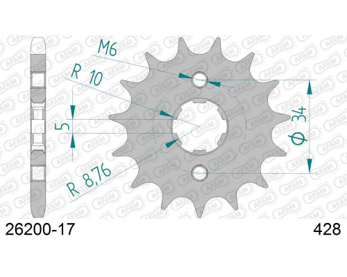 AFAM 2026/04 ZĘBATKA PRZEDNIA 2037 17 HONDA XLR 125 CBR 125 (+2), CLR 125 (JTF1264.17) (ŁAŃC. 428)