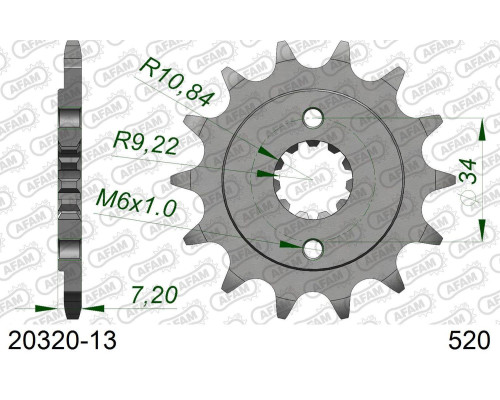 AFAM 2026/04 ZĘBATKA PRZEDNIA 2067 13 HONDA CBF 250, XR 250R (JTF1321.13) (ŁAŃC. 520)