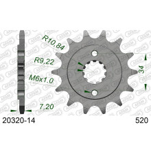 AFAM 2026/04 ZĘBATKA PRZEDNIA 2067 14 HONDA CRF 250L '13-'15 (JTF1321.14) (ŁAŃC. 520)