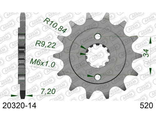 AFAM 2026/04 ZĘBATKA PRZEDNIA 2067 14 HONDA CRF 250L '13-'15 (JTF1321.14) (ŁAŃC. 520)