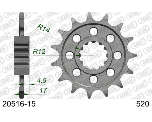 AFAM 2026/04 ZĘBATKA PRZEDNIA 2073 15 HONDA CB 600 HORNET '97-'06, CBR 600F '97-'98, CBF 600 '04-'07 (JTF1371.15) (ŁAŃC. 525)