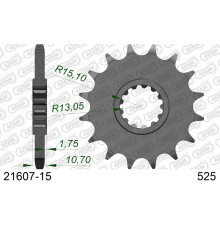 AFAM 2026/04 ZĘBATKA PRZEDNIA 2091 15 Z GUMĄ YAMAHA FZ8 '10-'15, MT 09 '14-'20, MT 07 '14-'24 TDM 900 '02-'13 TENERE 700 19-, R1 '15'-24, TENERE 700 '20-'24 (JTF1591.15RB) (ŁAŃC. 525)