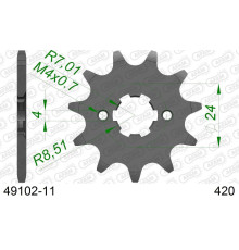 AFAM 2026/04 ZĘBATKA PRZEDNIA 2153 11 APRILIA RS/RX 50 '06-'11 (JTF1128.11) (ŁAŃC. 420)