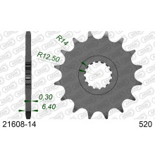 AFAM 2026/04 ZĘBATKA PRZEDNIA 2168 14 YAMAHA YFZ 450/YFM 700 RAPTOR '06-'19 (JTF1592.14) (ŁAŃC. 520)