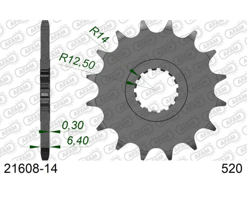 AFAM 2026/04 ZĘBATKA PRZEDNIA 2168 14 YAMAHA YFZ 450/YFM 700 RAPTOR '06-'19 (JTF1592.14) (ŁAŃC. 520)