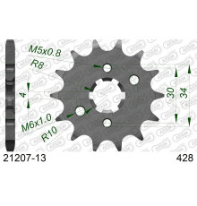 AFAM 2026/04 ZĘBATKA PRZEDNIA 2177 13 YAMAHA YBR 125 '05-'15 XT125R/X '08-'11,TTR125 '00-'15 (JTF548.13) (ŁAŃC. 428)