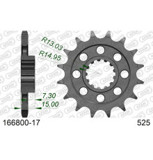 AFAM 2026/04 ZĘBATKA PRZEDNIA 2198 17 BMW S1000RR '09-'19 Z GUMĄ (JTF404.17RB) (ŁAŃC. 525)