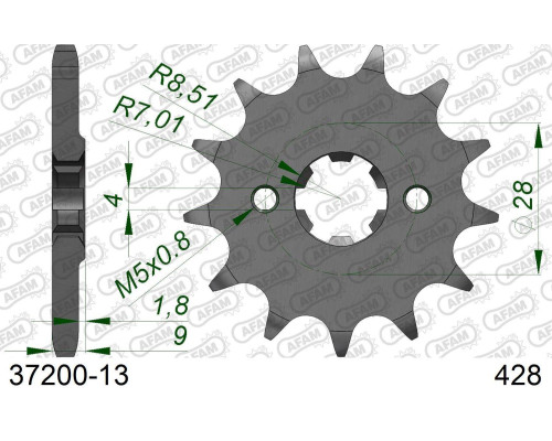 AFAM 2026/04 ZĘBATKA PRZEDNIA 2223 13 APRILIA 125 RS4 4 11-16 (JTF712.13) (ŁAŃC. 428)