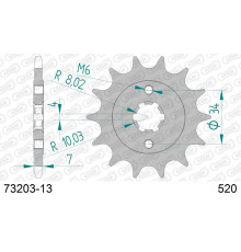 AFAM 2026/04 ZĘBATKA PRZEDNIA 2247 13 KTM 125 DUKE '11-'24, KTM 200 DUKE '12-'24 (JTF1903.13) (ŁAŃC. 520)