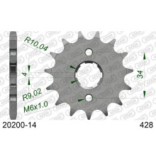 AFAM 2026/04 ZĘBATKA PRZEDNIA 259 14 HONDA XL125S, DAELIM 125 (JTF259.14) (ŁAŃC. 428)