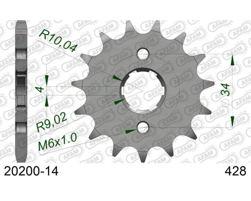 AFAM 2026/04 ZĘBATKA PRZEDNIA 259 14 HONDA XL125S, DAELIM 125 (JTF259.14) (ŁAŃC. 428)