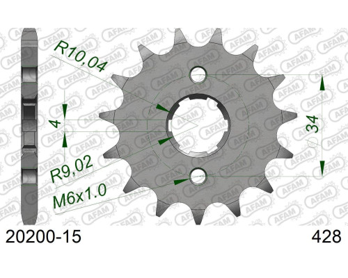 AFAM 2026/04 ZĘBATKA PRZEDNIA 259 15 HONDA MTX/125/XL 125 (JTF259.15) (ŁAŃC. 428)