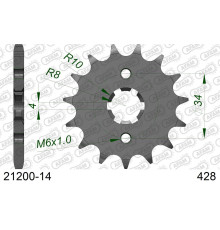 AFAM 2026/04 ZĘBATKA PRZEDNIA 263 14 SUZUKI RM 80/85, YAMAHA XT 125 R/X;JUNAK 125 (JTF1263.14) (ŁAŃC. 428)