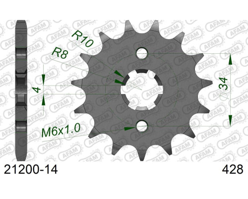 AFAM 2026/04 ZĘBATKA PRZEDNIA 263 14 SUZUKI RM 80/85, YAMAHA XT 125 R/X;JUNAK 125 (JTF1263.14) (ŁAŃC. 428)